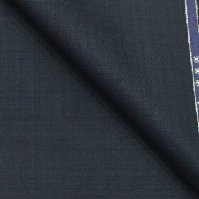 Raymond Mens Dark Blue Self Design Poly Viscose Trouser Fabric or 3 Piece Suit Fabric (Unstitched  1.25 Mtr)