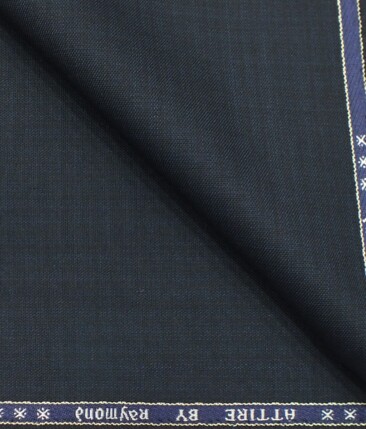 Raymond Mens Dark Blue Self Design Poly Viscose Trouser Fabric or 3 Piece Suit Fabric (Unstitched  1.25 Mtr)