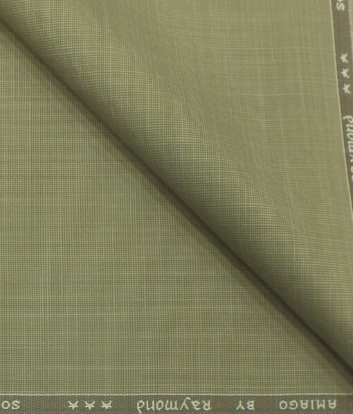 Raymond Mens Oat Beige Self Design Poly Viscose Trouser Fabric or 3 Piece Suit Fabric (Unstitched  1.25 Mtr)