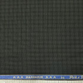 Reid & Taylor Mens Blackish Grey Self Checks Poly Viscose Trouser Fabric or 3 Piece Suit Fabric (Unstitched  1.25 Mtr)