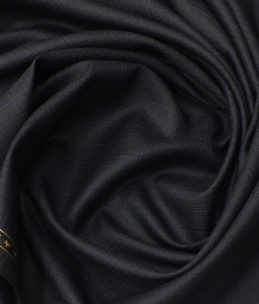 Reid & Taylor Mens Dark Navy Blue Self Checks Poly Viscose Trouser Fabric or 3 Piece Suit Fabric (Unstitched  1.25 Mtr)