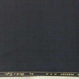 Reid & Taylor Mens Dark Navy Blue Self Checks Poly Viscose Trouser Fabric or 3 Piece Suit Fabric (Unstitched  1.25 Mtr)