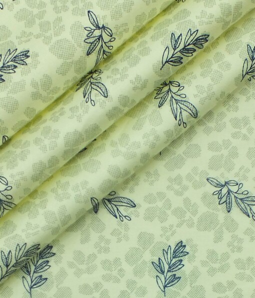 Reid & Taylor Blackish Sea Green Checks Trouser Fabric With Exquisite Light Yellow Printed Shirt Fabric (Unstitched)