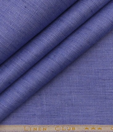 Linen Club Indigo Blue 100% European Linen Structured Unstitched Blazer Fabric (2 M)