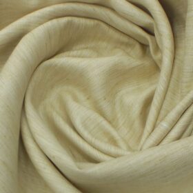 Linen Club Skinish Beige 100% European Linen Self Design Unstitched 2 Piece Suit or Safari Suit Fabric (3.00 M)