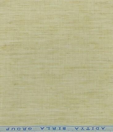 Linen Club Skinish Beige 100% European Linen Self Design Unstitched 2 Piece Suit or Safari Suit Fabric (3.00 M)