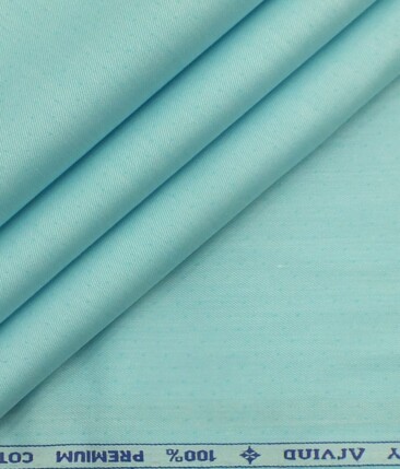 Arvind Arctic Blue 100% Premium Cotton Self Dotted Structured Shirt Fabric (1.60 M)