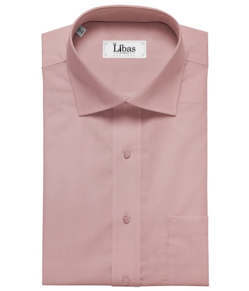 Arvind Baby Pink 100% Premium Cotton Dobby Structured Shirt Fabric (1.60 M)