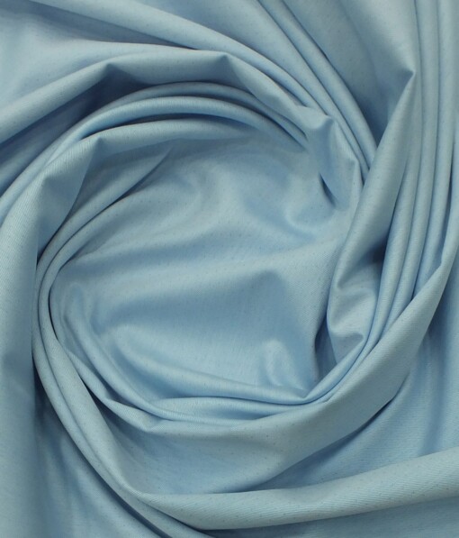 Arvind Cerulean Blue 100% Premium Cotton Self Dotted Structured Shirt Fabric (1.60 M)