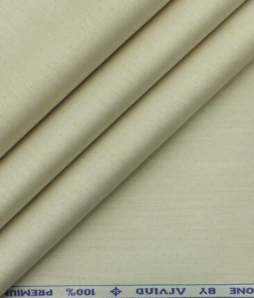 Arvind Light Beige 100% Premium Cotton Self Dotted Structured Shirt Fabric (1.60 M)