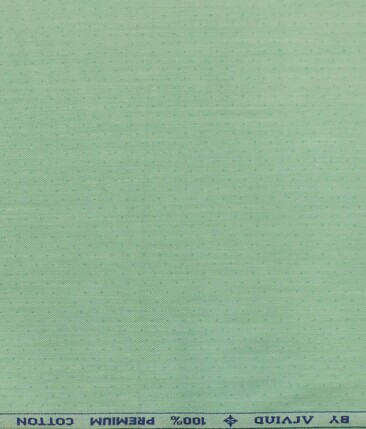 Arvind Light Fern Green 100% Premium Cotton Self Dotted Structured Shirt Fabric (1.60 M)