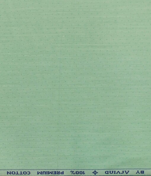 Arvind Light Fern Green 100% Premium Cotton Self Dotted Structured Shirt Fabric (1.60 M)
