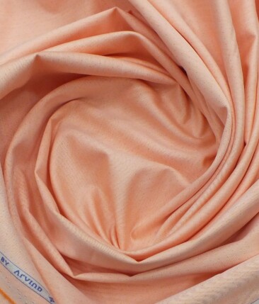 Arvind Peach 100% Premium Cotton Self Dotted Structured Shirt Fabric (1.60 M)