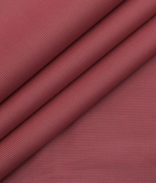 Bombay Rayon Blush Red 100% Giza Cotton Self Striped Shirt Fabric (1.60 M)