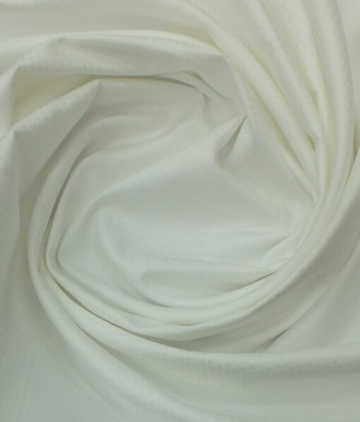 Bombay Rayon White 100% Pure Cotton Squared Dobby Shirt Fabric (1.60 M)