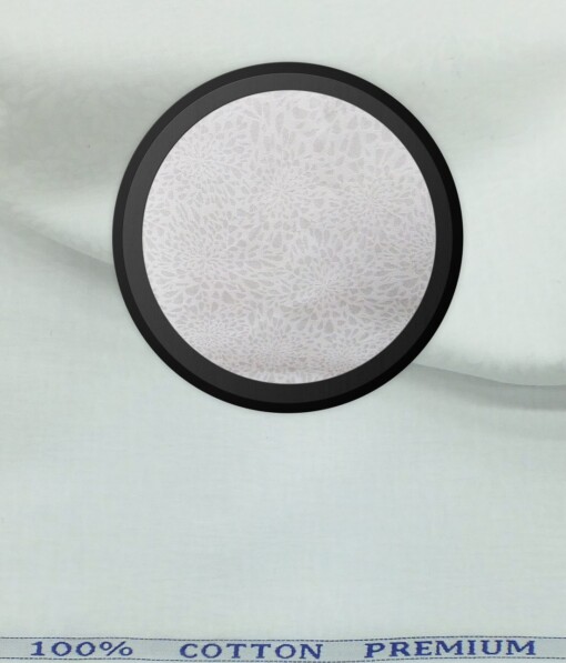 BVM White 100% Premium Cotton Floral Jacquard Structure Shirt Fabric (1.60 M)