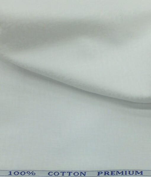 BVM White 100% Premium Cotton Floral Jacquard Structure Shirt Fabric (1.60 M)