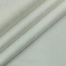 BVM White 100% Premium Cotton Paisley  Jacquard Structure Shirt Fabric (1.60 M)