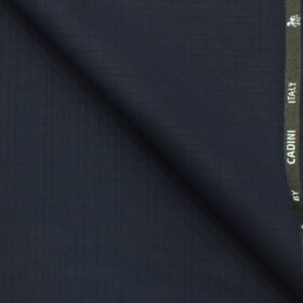 Cadini Italy by Siyaram's Dark Navy Blue Self Design Terry Rayon Trouser or 3 Piece Suit Fabric (Unstitched - 1.25 Mtr)