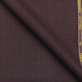 Cadini Italy by Siyaram's Dark Plum Purple Self Design Terry Rayon Trouser or 3 Piece Suit Fabric (Unstitched - 1.25 Mtr)