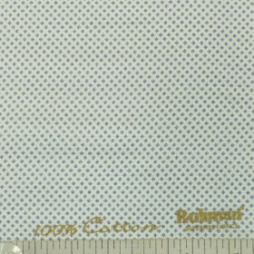 Exquisite  White Base Pure Cotton Blue Printed Shirt Fabric (1.60 M)