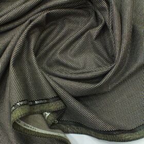 J.Hampstead by Siyaram's Black & Beige Structured Poly Viscose Trouser or 3 Piece Suit Fabric (Unstitched - 1.25 Mtr)