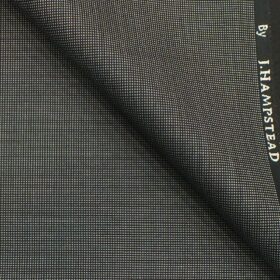 J.Hampstead by Siyaram's Blackish Grey Dotted Structured Poly Viscose Trouser or 3 Piece Suit Fabric (Unstitched - 1.25 Mtr)