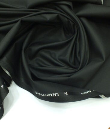 J.Hampstead by Siyaram's Black Dotted Self Structured Poly Viscose Trouser or 3 Piece Suit Fabric (Unstitched - 1.25 Mtr)
