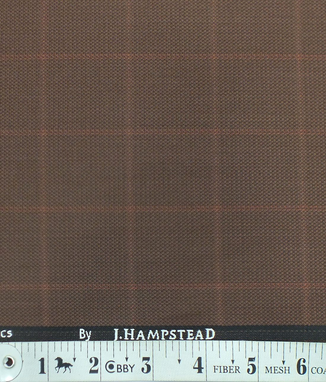 J.Hampstead by Siyaram's Copper Broad Self Checks Poly Viscose Trouser or 3 Piece Suit Fabric (Unstitched - 1.25 Mtr)