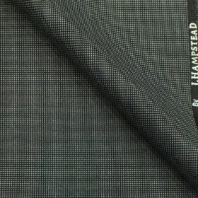 J.Hampstead by Siyaram's Dark Grey Dotted Structured Poly Viscose Trouser or 3 Piece Suit Fabric (Unstitched - 1.25 Mtr)