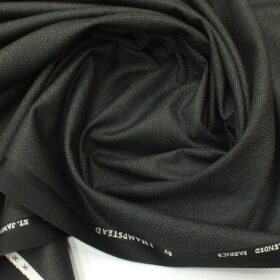 J.Hampstead by Siyaram's Dark Grey Self Structured Poly Viscose Trouser or 3 Piece Suit Fabric (Unstitched - 1.25 Mtr)