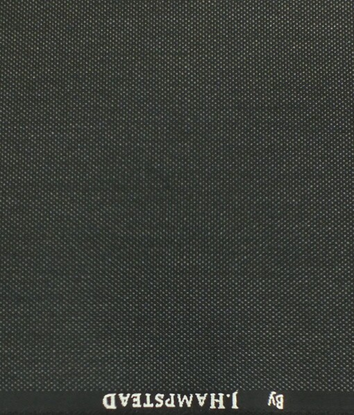 J.Hampstead by Siyaram's Dark Grey Self Structured Poly Viscose Trouser or 3 Piece Suit Fabric (Unstitched - 1.25 Mtr)