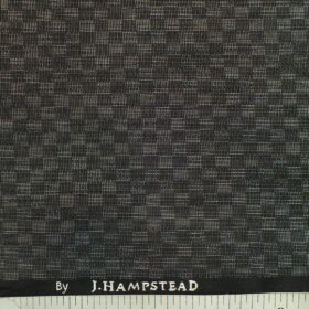 J.Hampstead by Siyaram's Dark Grey Square Structured Poly Viscose Shiny Party Wear Trouser or 3 Piece Suit Fabric (Unstitched - 1.25 Mtr)