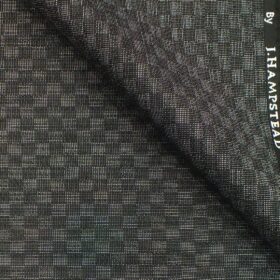 J.Hampstead by Siyaram's Dark Grey Square Structured Poly Viscose Shiny Party Wear Trouser or 3 Piece Suit Fabric (Unstitched - 1.25 Mtr)
