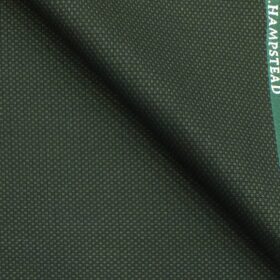 J.Hampstead by Siyaram's Dark Seaweed Green Self Structured Poly Viscose Trouser or 3 Piece Suit Fabric (Unstitched - 1.25 Mtr)