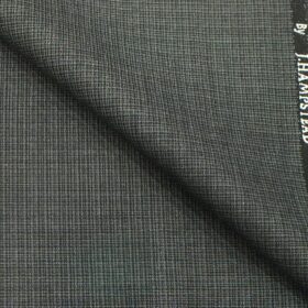 J.Hampstead by Siyaram's Medium Grey Self Design Poly Viscose Trouser or 3 Piece Suit Fabric (Unstitched - 1.25 Mtr)
