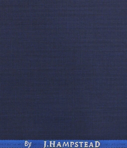 J.Hampstead by Siyaram's Royal Blue Self Dotted Structured Poly Viscose Trouser or 3 Piece Suit Fabric (Unstitched - 1.25 Mtr)