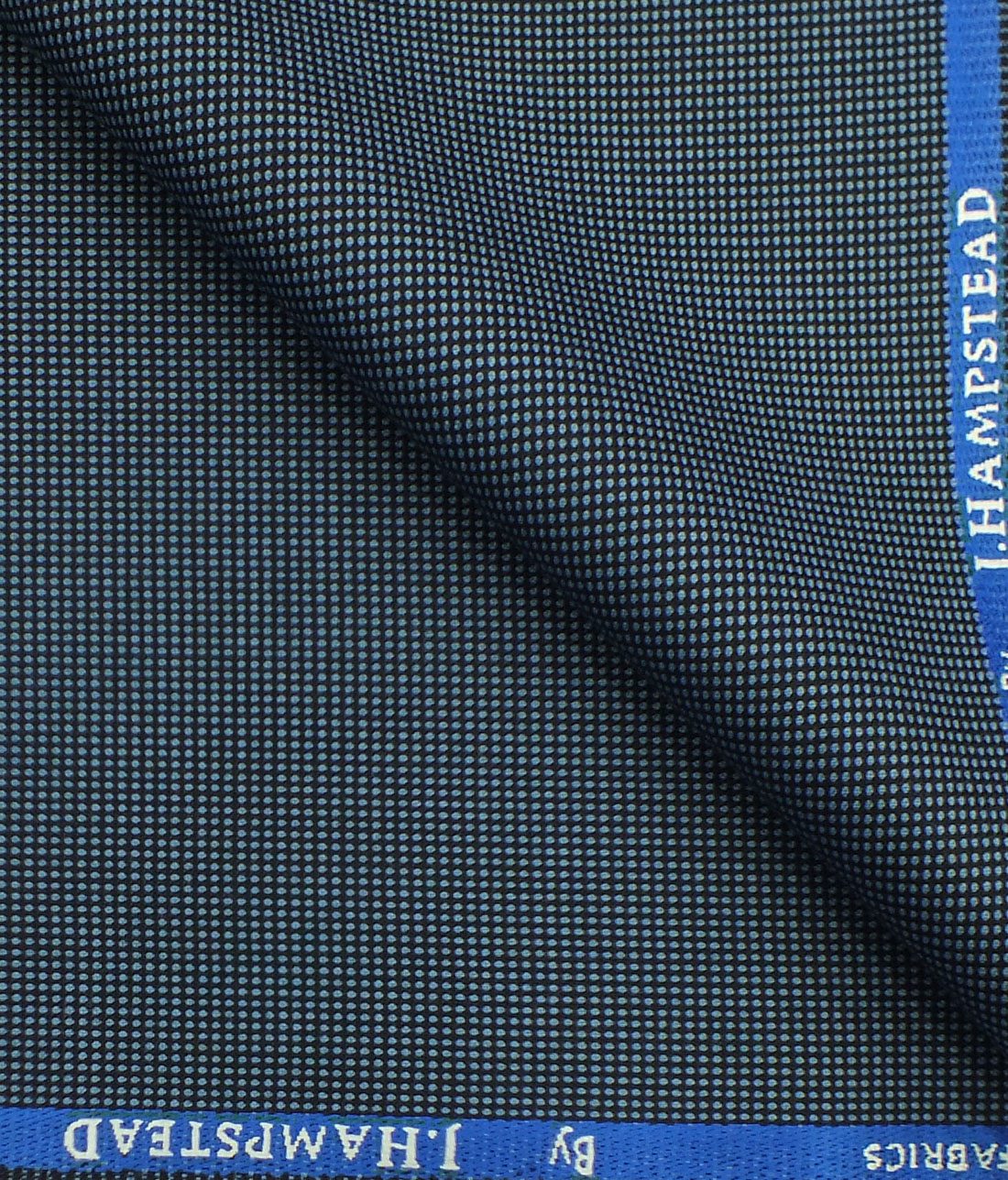 J.Hampstead by Siyaram's Stone Blue Structured Poly Viscose Trouser or 3 Piece Suit Fabric (Unstitched - 1.25 Mtr)