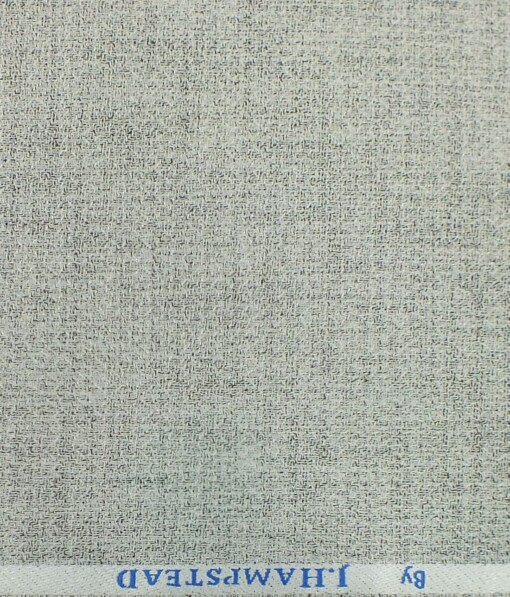 J.Hampstead by Siyaram's Very Light Grey Jute Weave Structured Poly Viscose Trouser or 3 Piece Suit Fabric (Unstitched - 1.25 Mtr)
