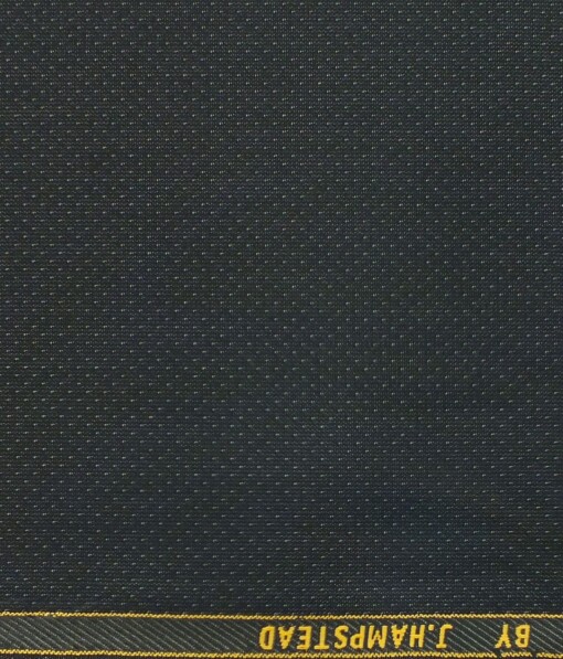 J.Hampstead by Siyaram's Blackish Grey Dotted Structured Terry Rayon Trouser or 3 Piece Suit Fabric (Unstitched - 1.25 Mtr)