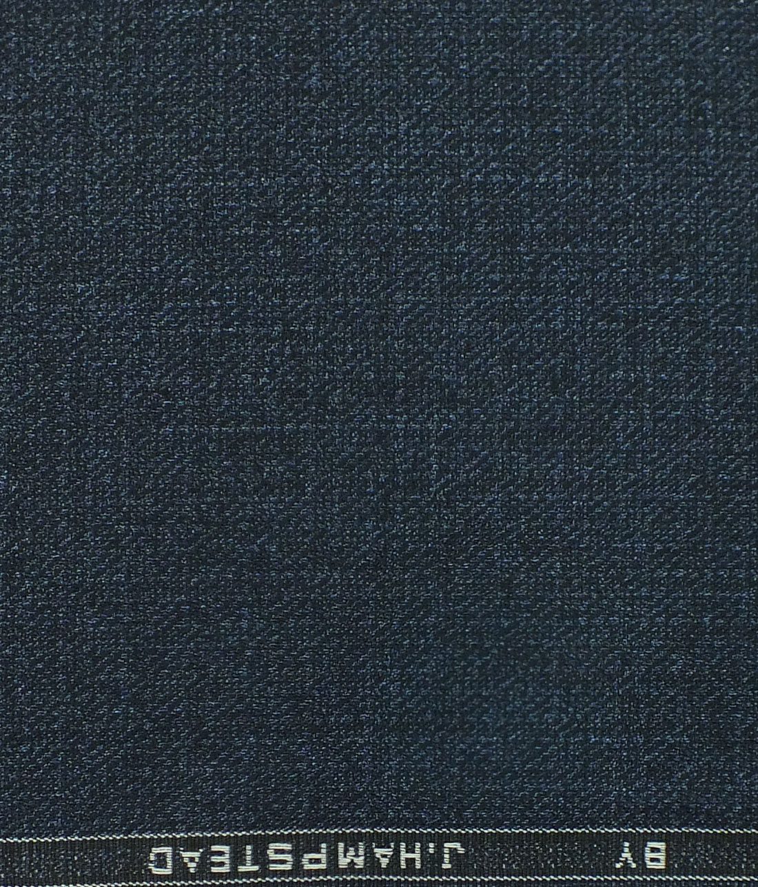 J.Hampstead by Siyaram's Dark Denim Blue Self Texture Shiny Terry Rayon Party Wear Trouser or 3 Piece Suit Fabric (Unstitched - 1.25 Mtr)