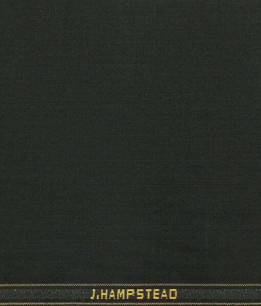 J.Hampstead by Siyaram's Jet Black Self Terry Rayon Trouser or 3 Piece Suit Fabric (Unstitched - 1.25 Mtr)