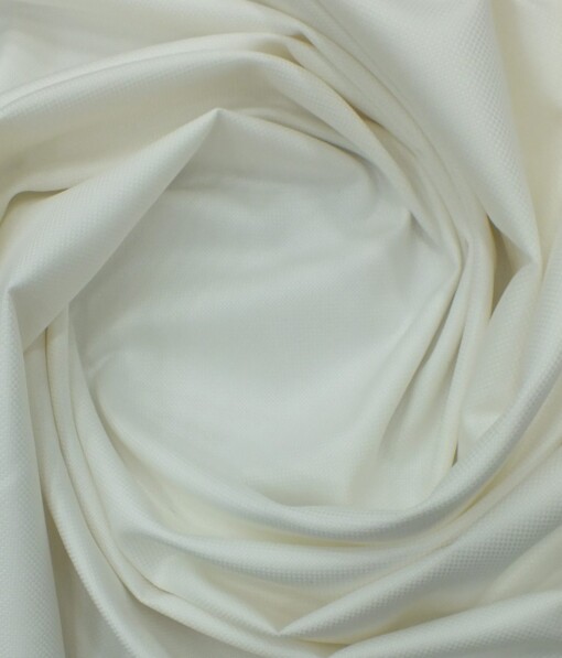 Monza White 100% Giza Cotton Royal Oxford Weave Shirt Fabric (1.60 M)
