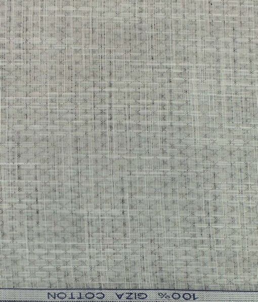 Raymond Light Grey 100% Giza Cotton Self Design Shirt Fabric (1.70 M)