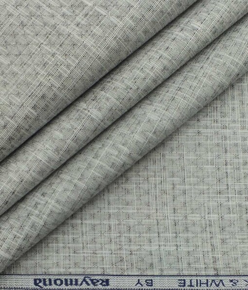 Raymond Light Grey 100% Giza Cotton Self Design Shirt Fabric (1.70 M)