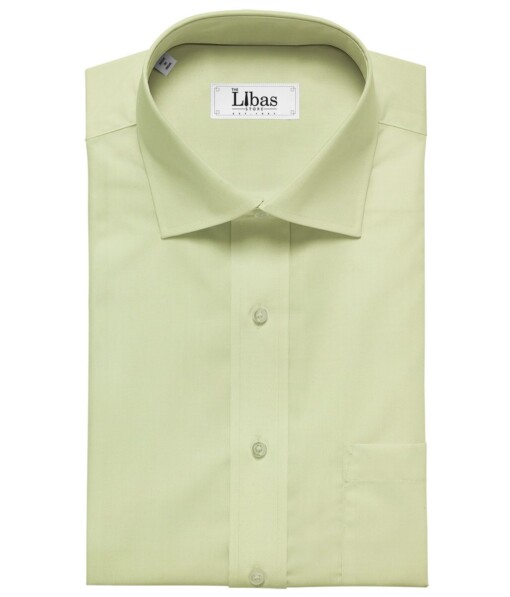 Raymond Light Lemon Yellow 100% Cotton Modal Self Dotted Structured Shirt Fabric (1.70 M)