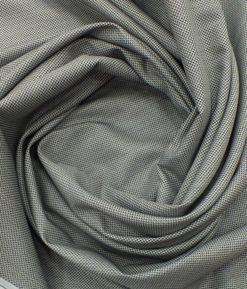 Raymond White & Black Structured 100% Giza Cotton 2 Ply Shirt Fabric (1.70 M)
