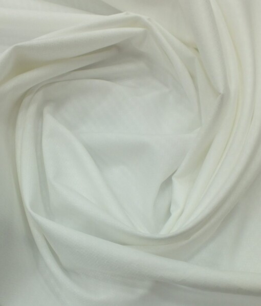 Raymond Pure White 100% Pima Cotton Jacquard Structured Shirt Fabric (1.70 M)