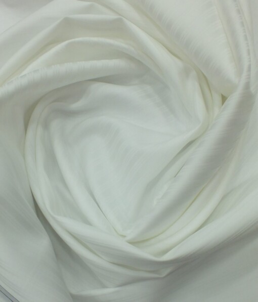 Raymond Pure White 100% Pima Cotton Self Striped Shirt Fabric (1.70 M)