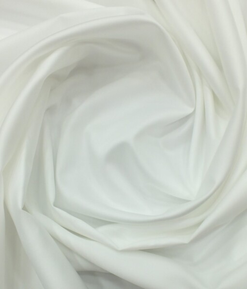 Raymond Pure White Superfine 100% Pima Cotton Solid Shirt Fabric (1.70 M)